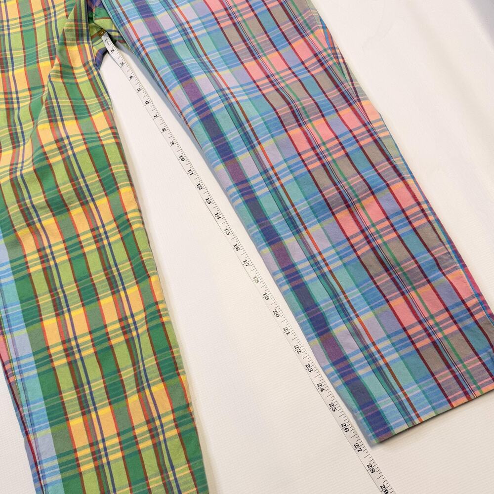 Polo Ralph Lauren Pants Mens 38x30 Multicolor Madras Plaid Cotton Chino Preppy - Picture 2 of 12